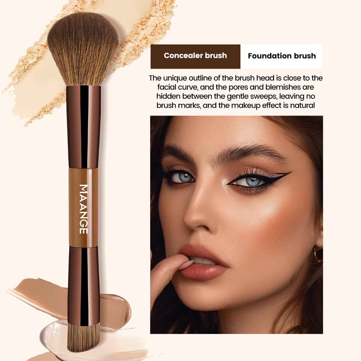 MAANGE blush and contour brush for sculpted, natural tone
