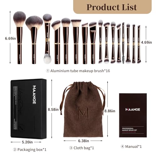 MAANGE aluminum-handle brush with ferrule—stable grip for precise application.