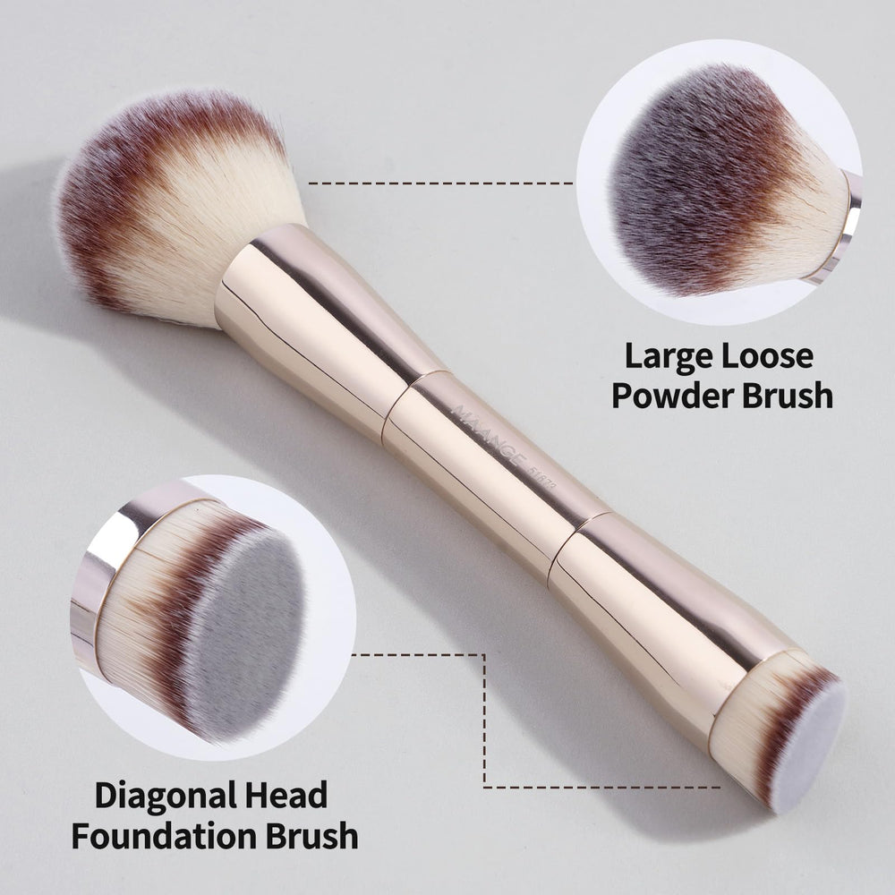 MAANGE double-ended blush-powder brush for precise blush and subtle powder application.