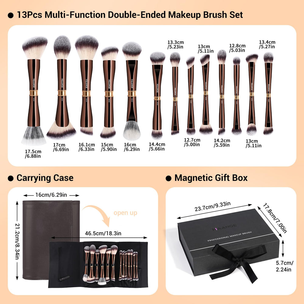 MAANGE dual-ended eyeshadow brush supports precise shading for defined eye looks.