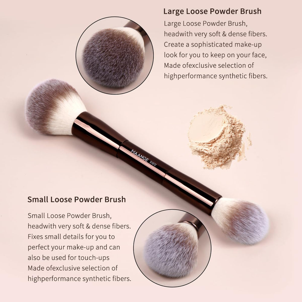 MAANGE duo-ended foundation brush bristles closeup for smooth application