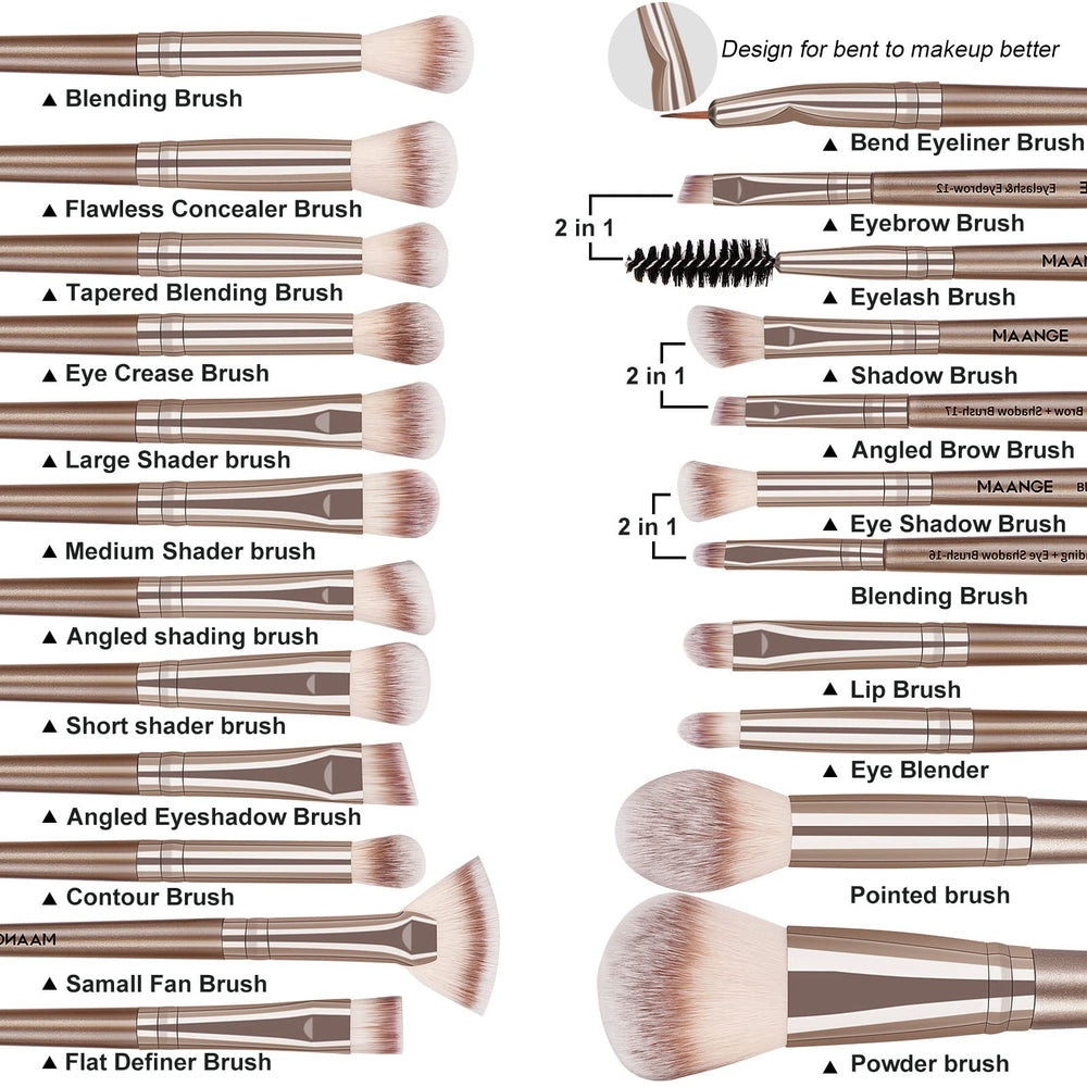 MAANGE eyeshadow blending brushes set for precise eyelid control.
