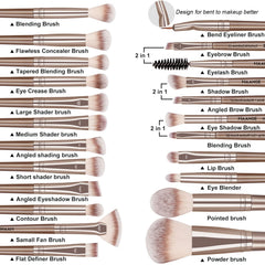 MAANGE eyeshadow blending brushes set for precise eyelid control.