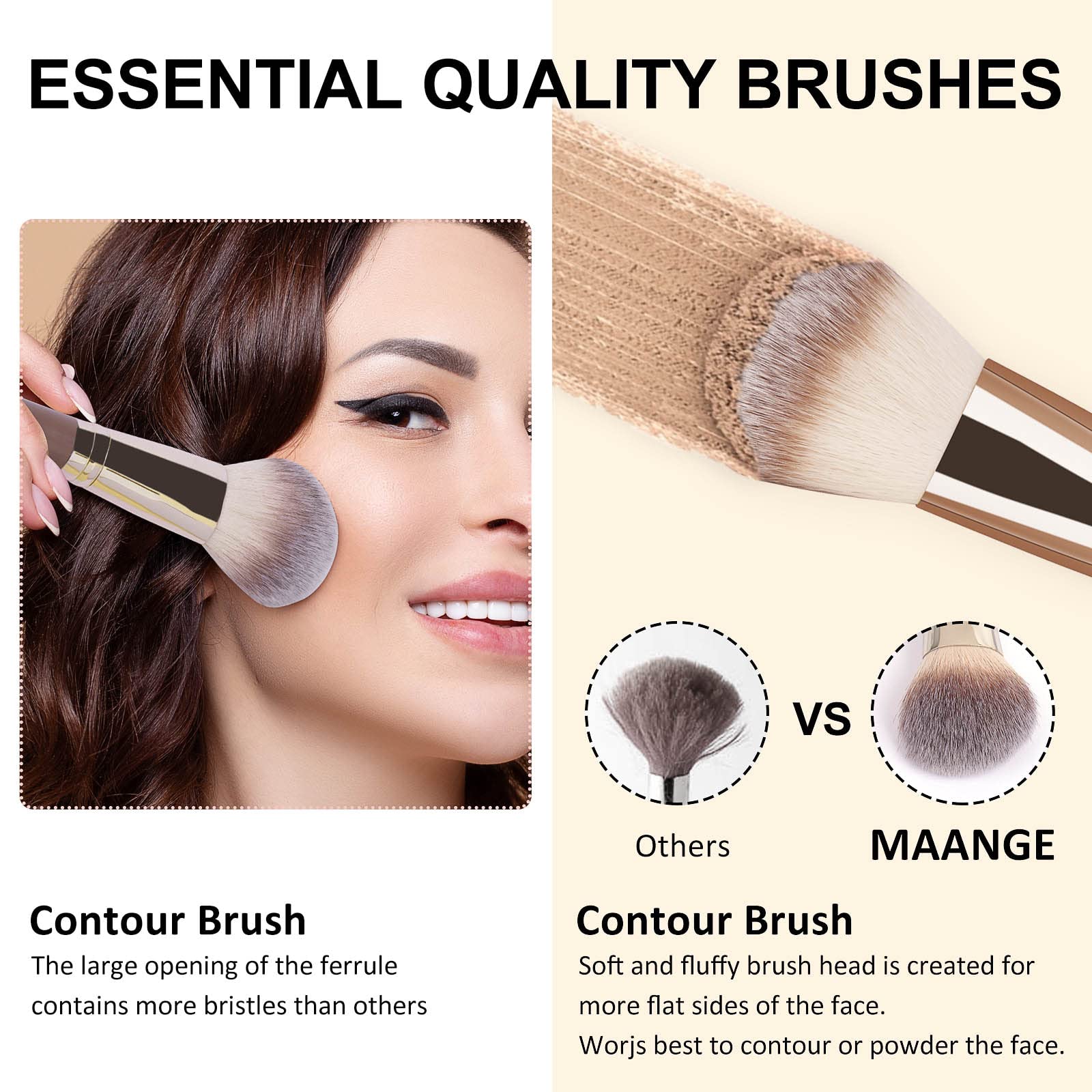 MAANGE eyeshadow brush blends shades for soft, natural edges.
