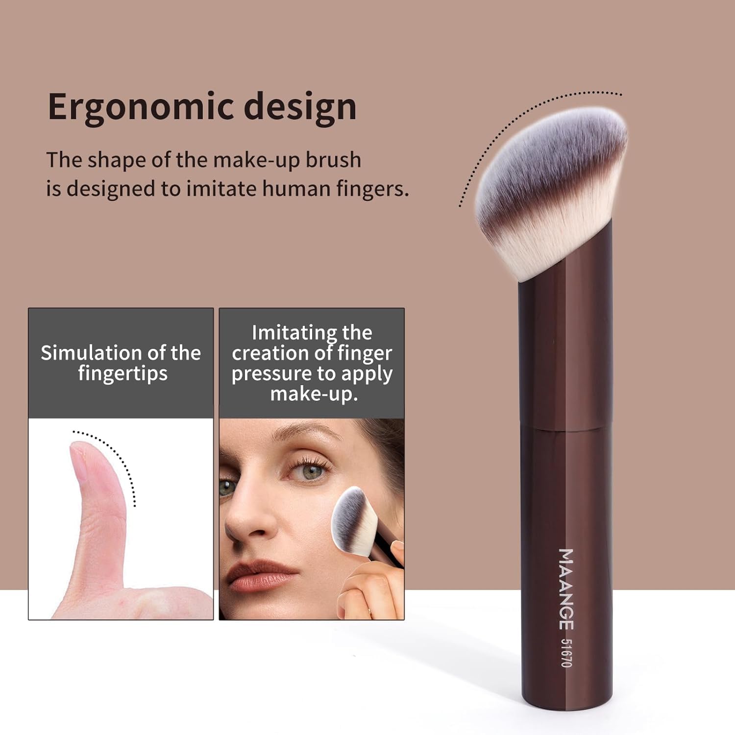 MAANGE foundation brush for precise cream-to-powder transitions.