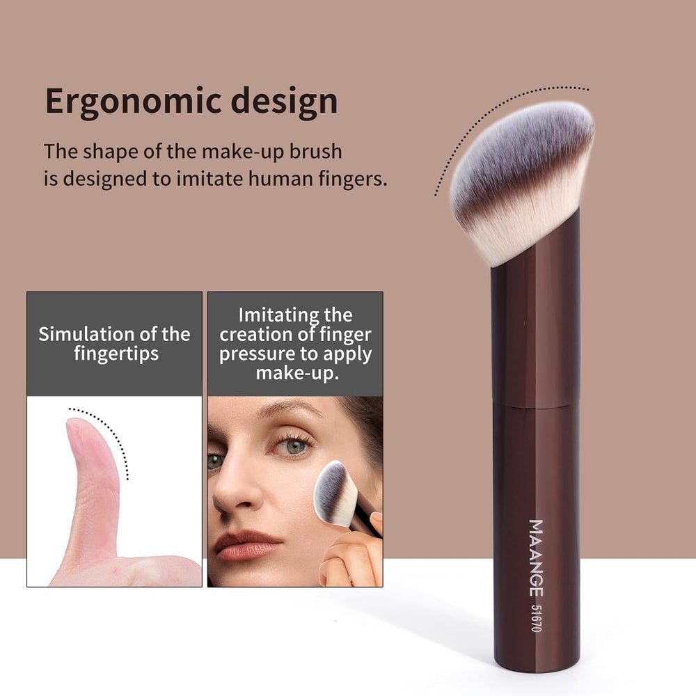 MAANGE foundation brush for precise cream-to-powder transitions.