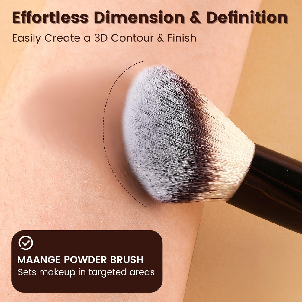 MAANGE travel-friendly set fits compact bags for on-the-go makeup sessions.