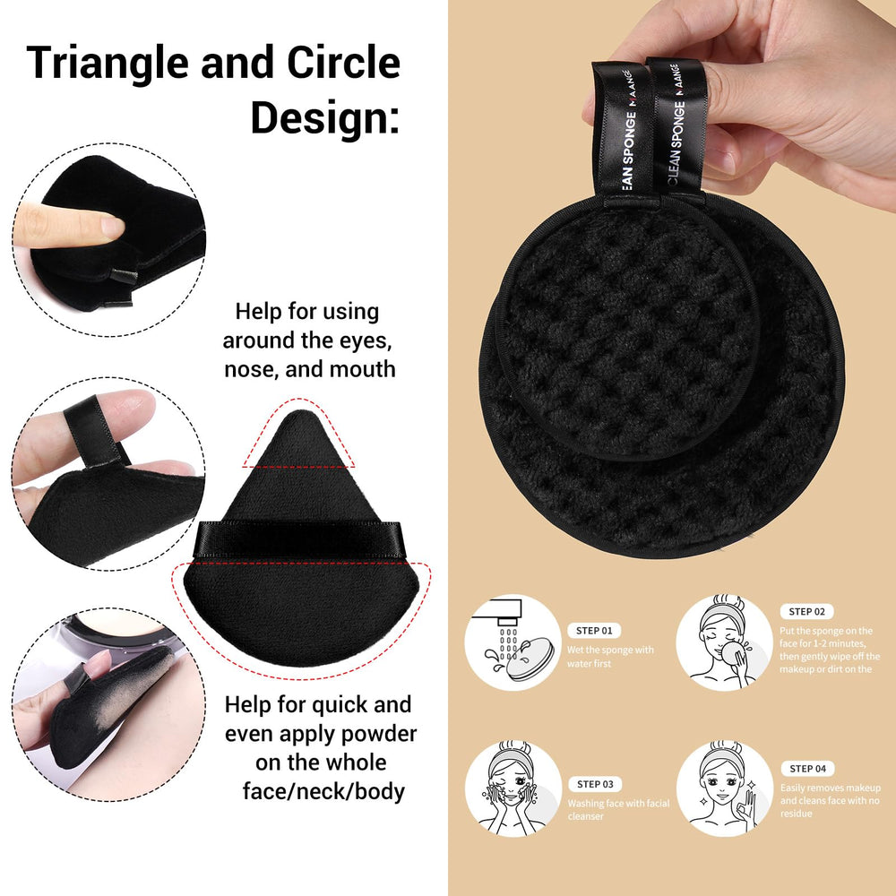 MAANGE brushes feature ergonomic handles for comfortable, precise makeup application.