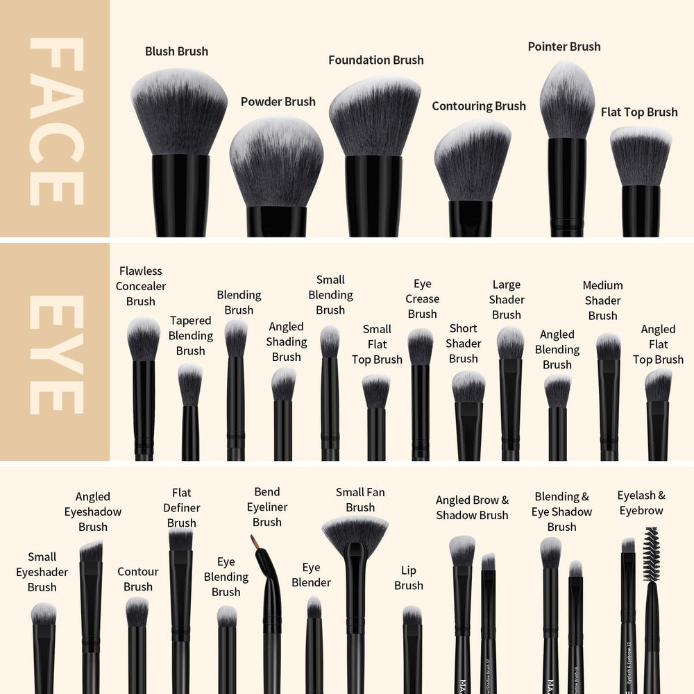 MAANGE premium synthetic bristles close-up illustrate a soft touch for smooth blending.