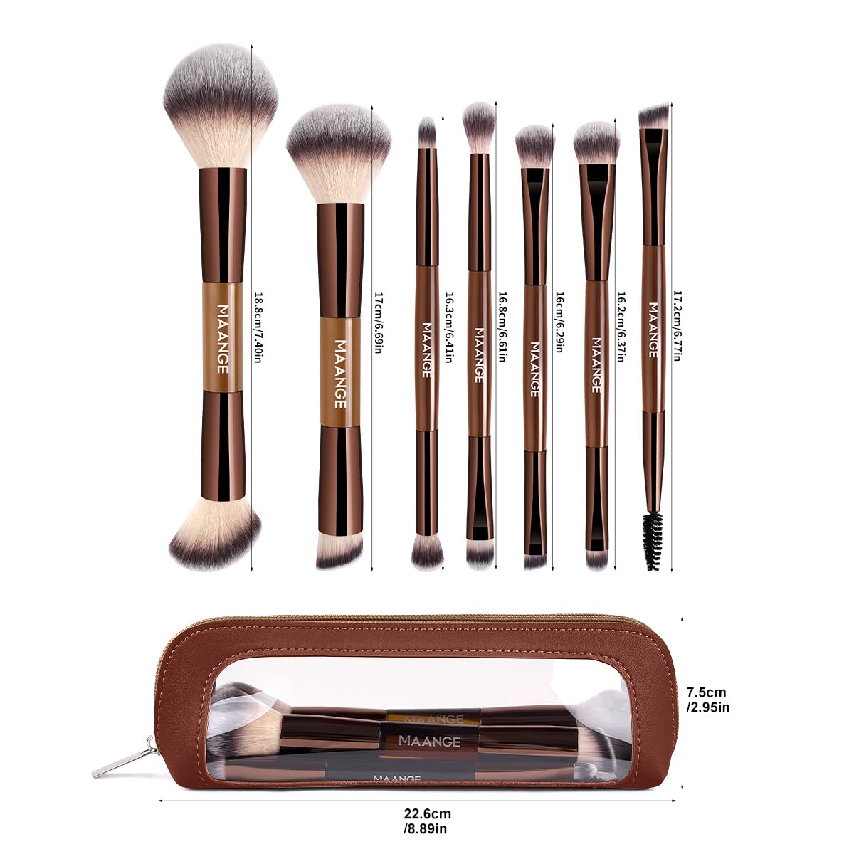 MAANGE 7-piece set enables professional-looking makeup with one kit.