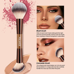 MAANGE soft synthetic bristles feel gentle on skin with dense pickup.