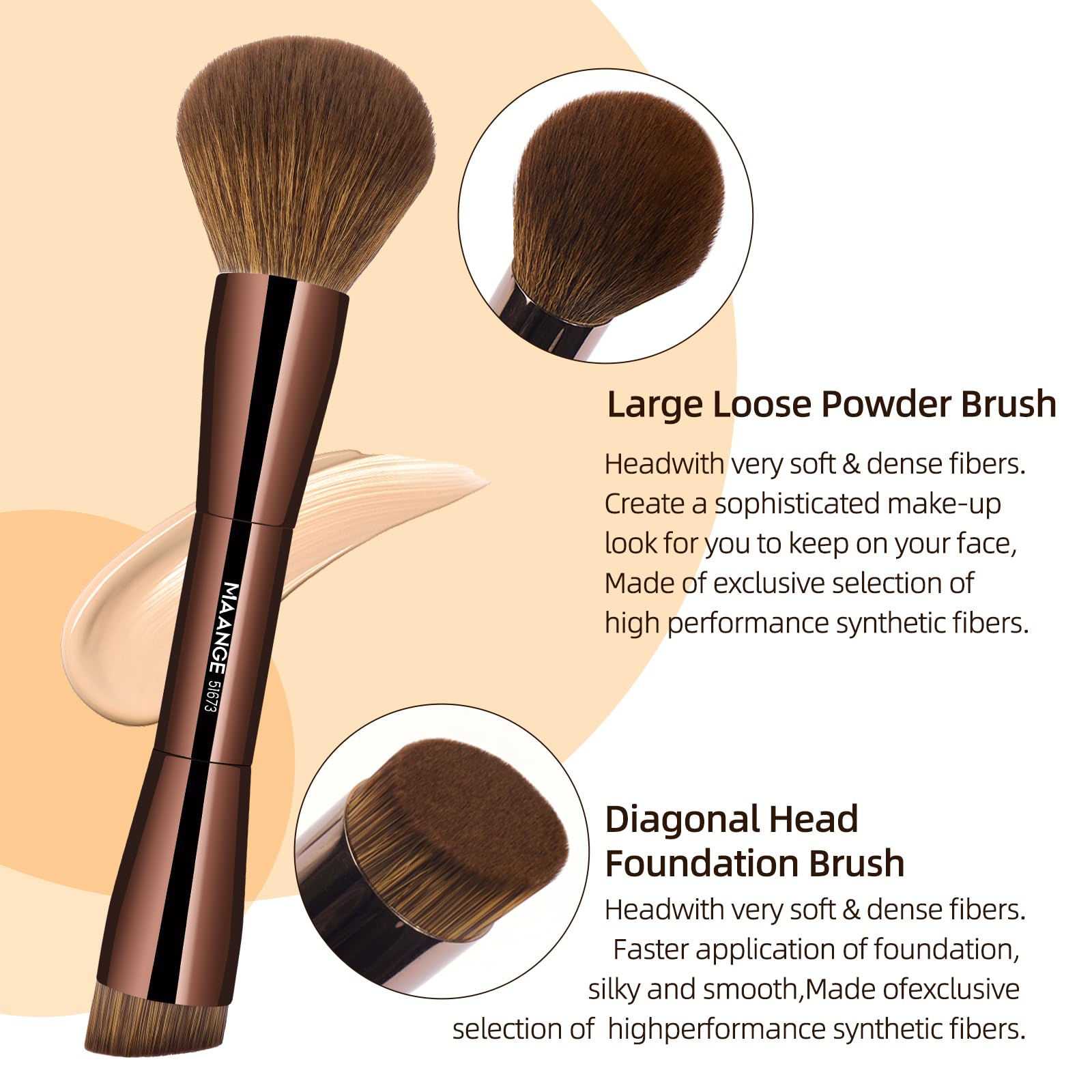 MAANGE ultra-soft synthetic bristles cushion skin for gentle makeup