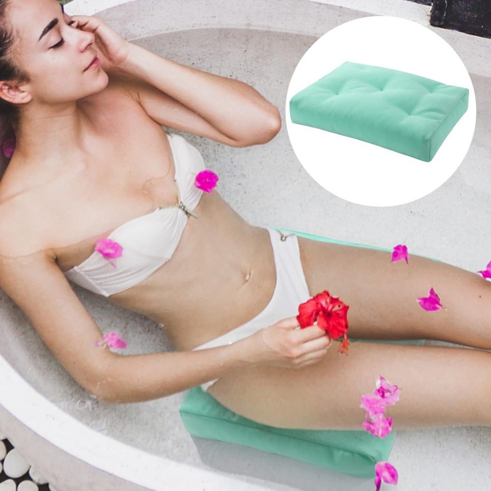 MABOZOO bath seat pillow in tub demonstrates stable, slip-free soaking