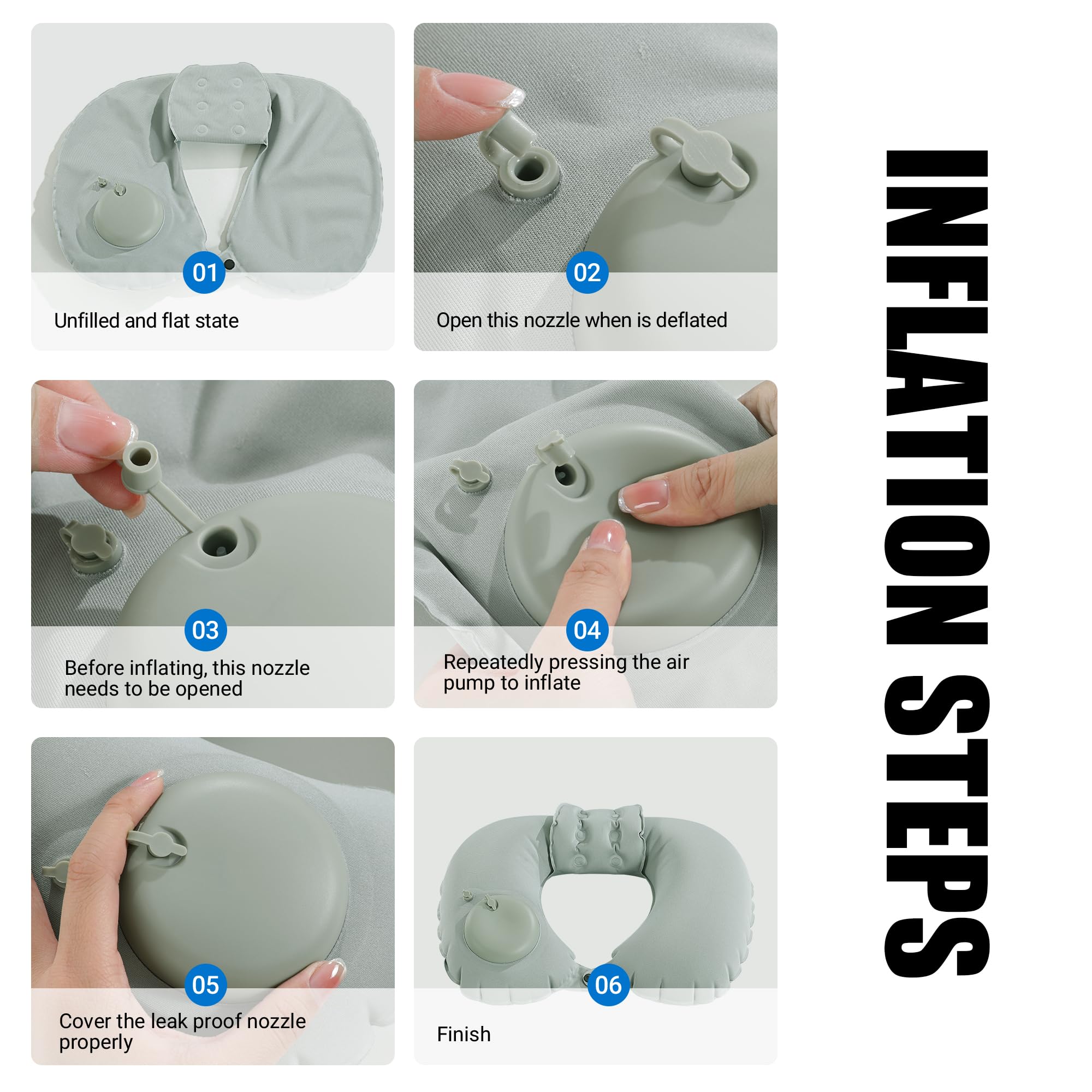 MABOZOO deflated portable pillow compact for storage and travel
