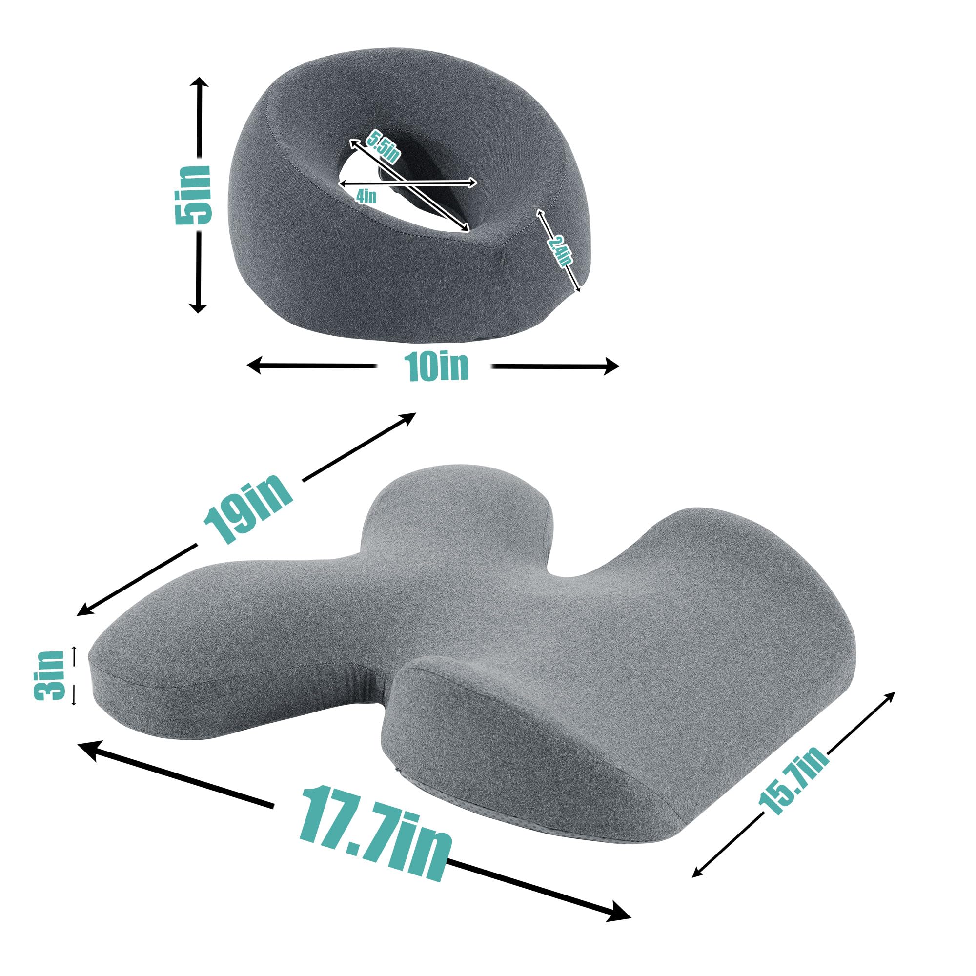 MABOZOO Face Down Pillow hollow middle enables deep breathing with reduced facial pressure