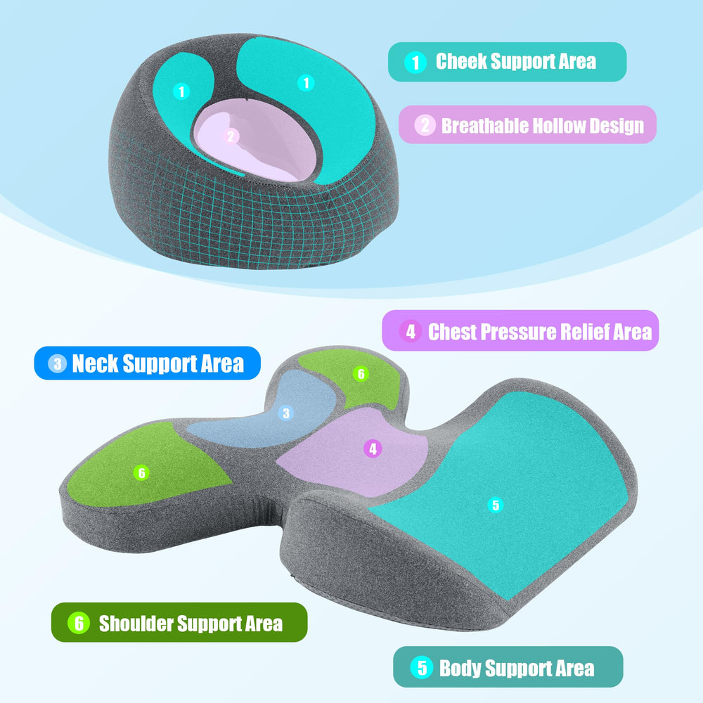 MABOZOO Face Down Pillow memory foam contours to your body for lasting comfort
