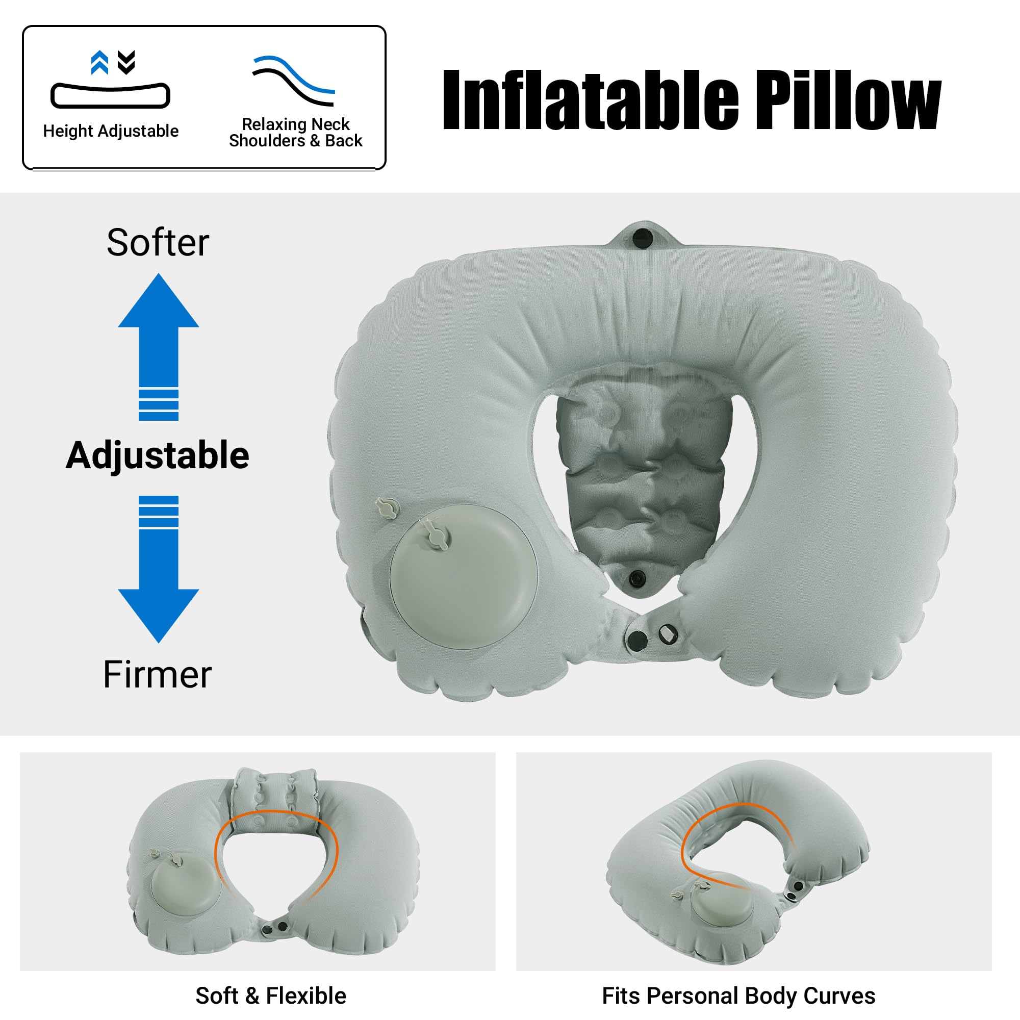 MABOZOO inflatable spa pillow headrest floats freely for versatile bath positions