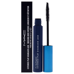 MAC Extended Play Gigablack Lash Mascara wand close-up for precise coating.