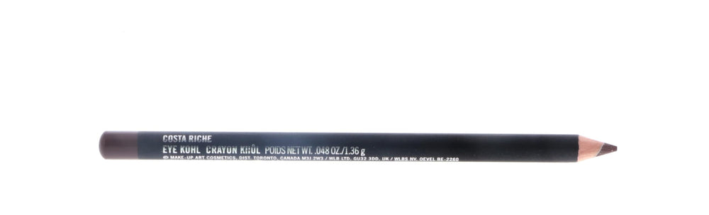 MAC Eye Kohl Costa Riche eye-application demonstrates smooth lines with matte-pearl finish.