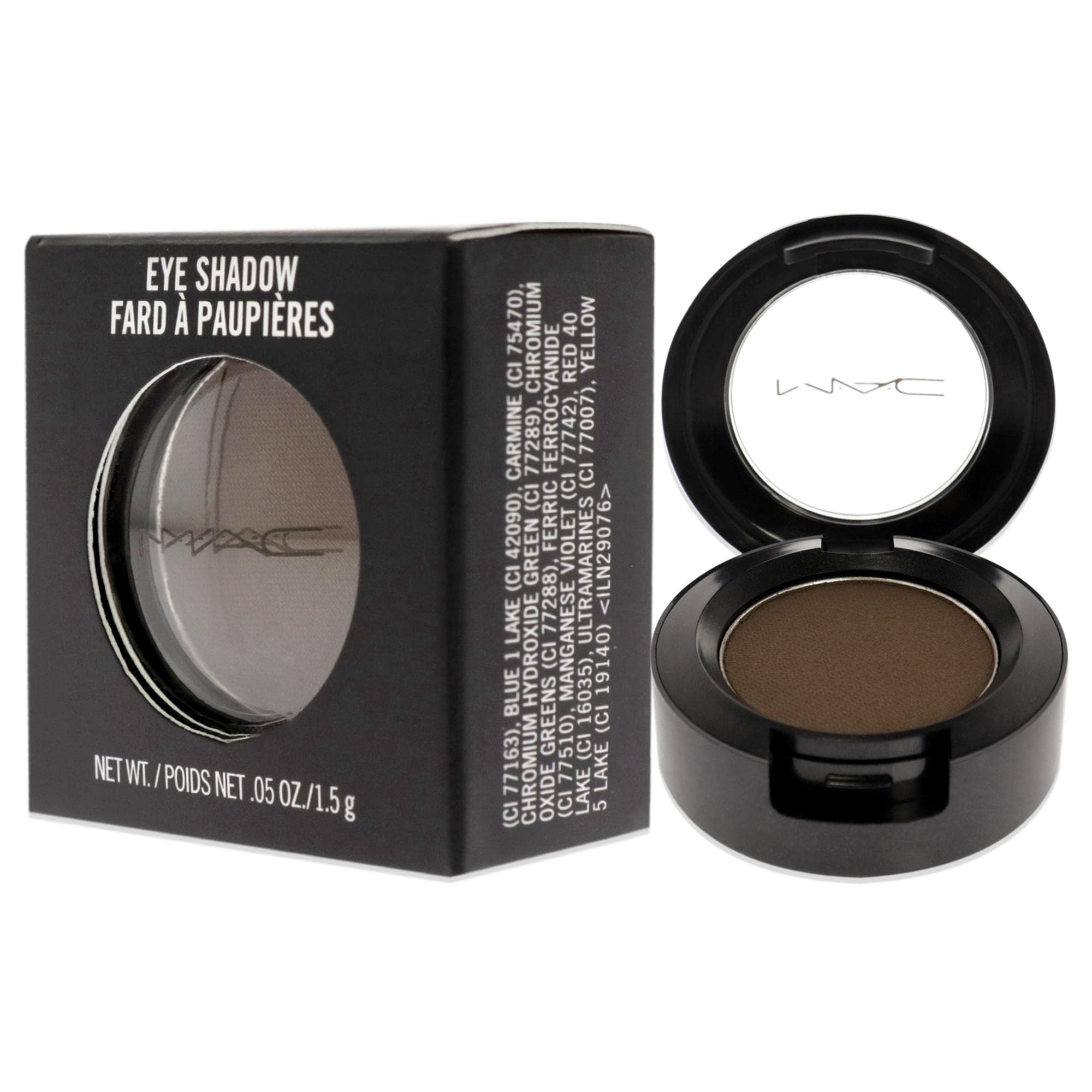 MAC Eye Shadow Brun application with brush demonstrates smooth color build for lids