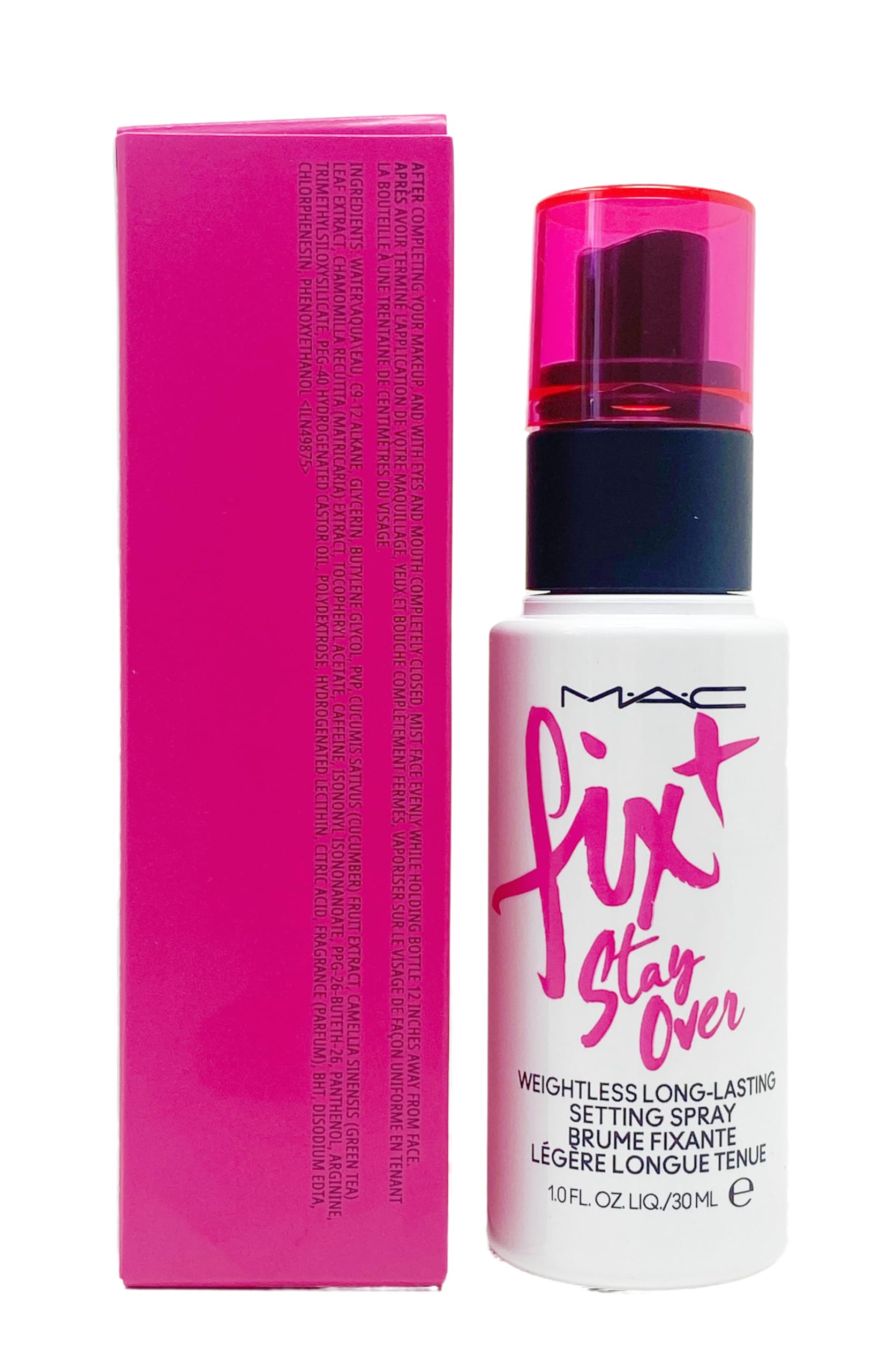 MAC Fix Stay Over Weightless Setting Spray bottle delivers long-lasting makeup hold and hydration