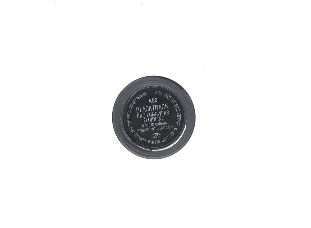 MAC Fluidline Blacktrack swatch-application reveals creamy glide for smooth lines.