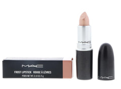 MAC Frost Lipstick GEL application on lips highlights smooth texture and luminous beige finish.