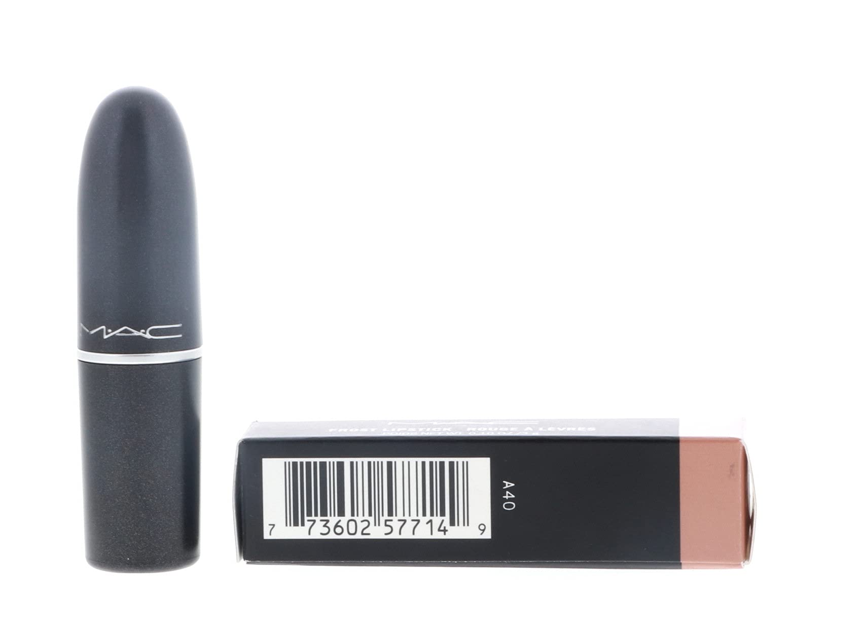 MAC Frost Lipstick GEL glossy finish catches light for a radiant smile.