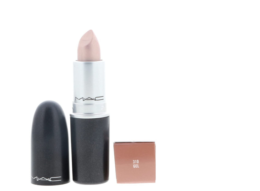 MAC Frost Lipstick GEL runway glow on model lips hints at statement finish.