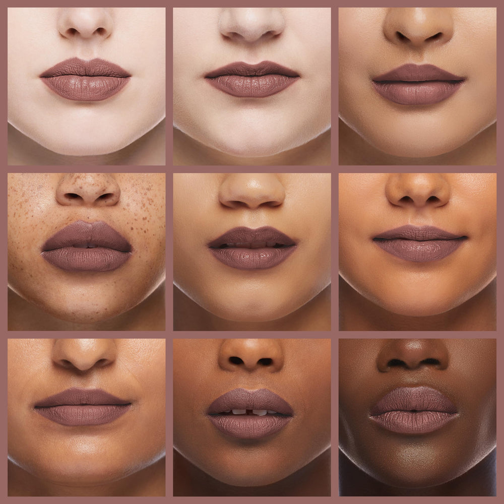 MAC Frost Lipstick O on lips highlights textured shine suitable for runway-inspired looks.