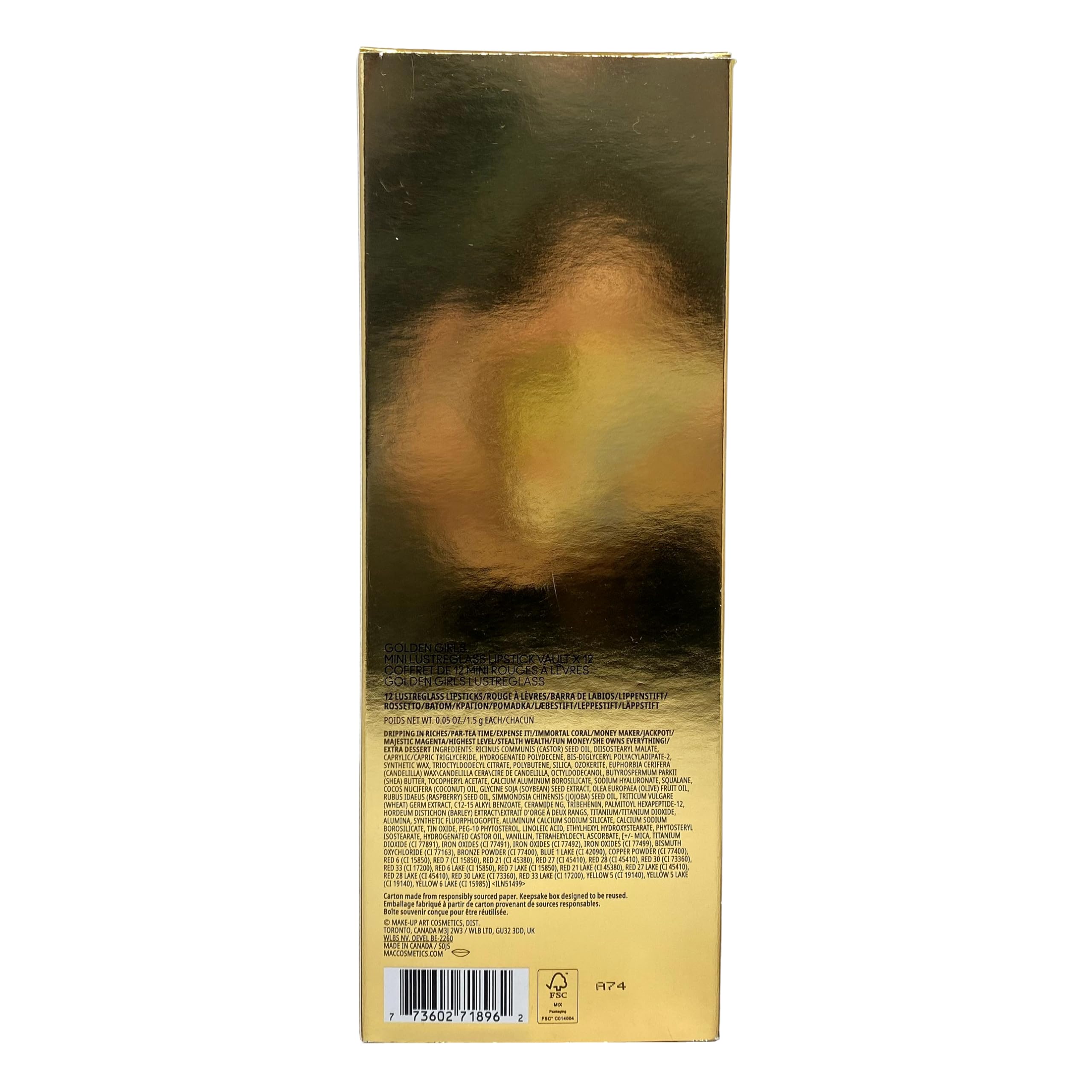 MAC Golden Girls holiday gilded packaging emphasizes gift ready luxury