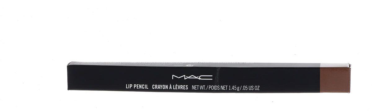 MAC Lip Pencil Oak closeup showcasing creamy soft beige-brown shade for precise lip definition.