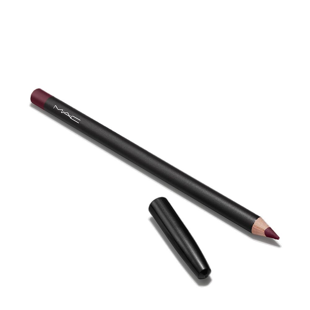 MAC Lip Pencil Vino wine swatches show depth and rich color for defined lips.