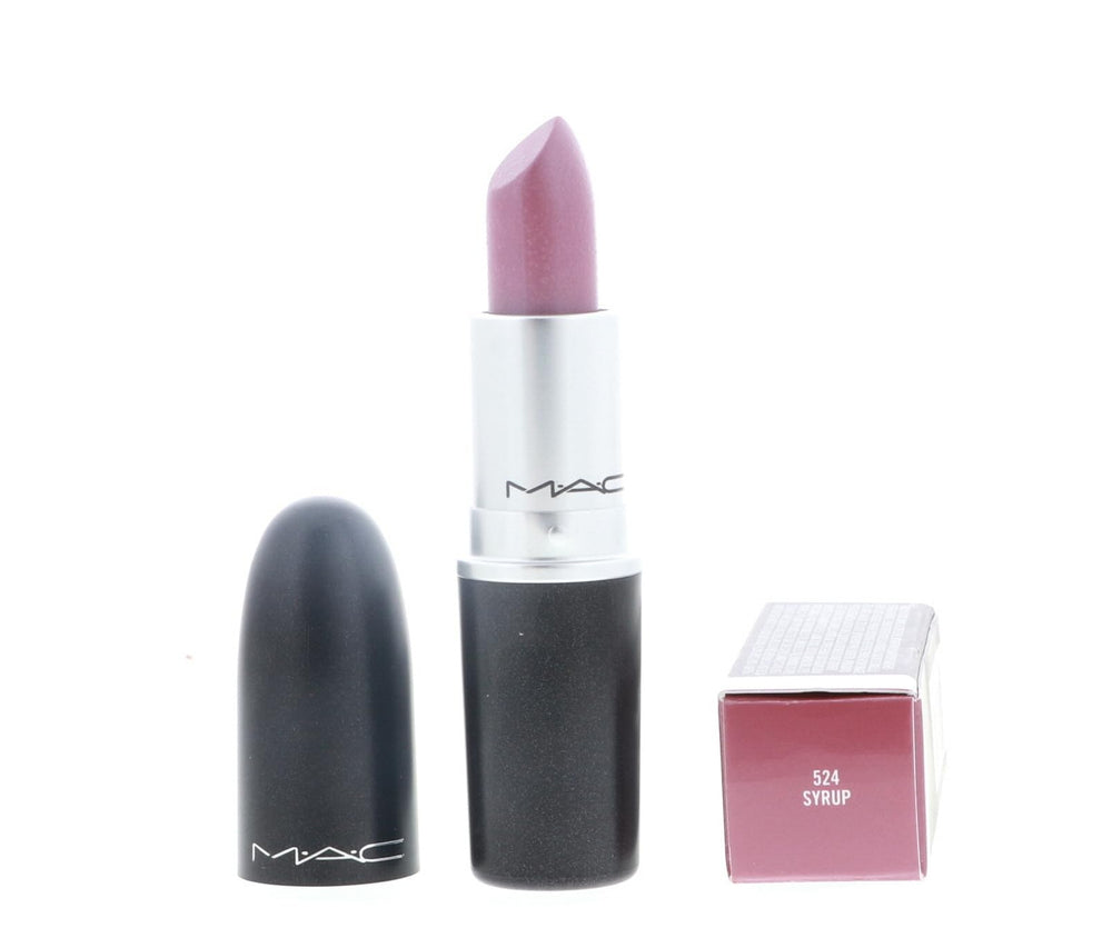 MAC Lipstick Syrup application shows sheer color on lips with moisture
