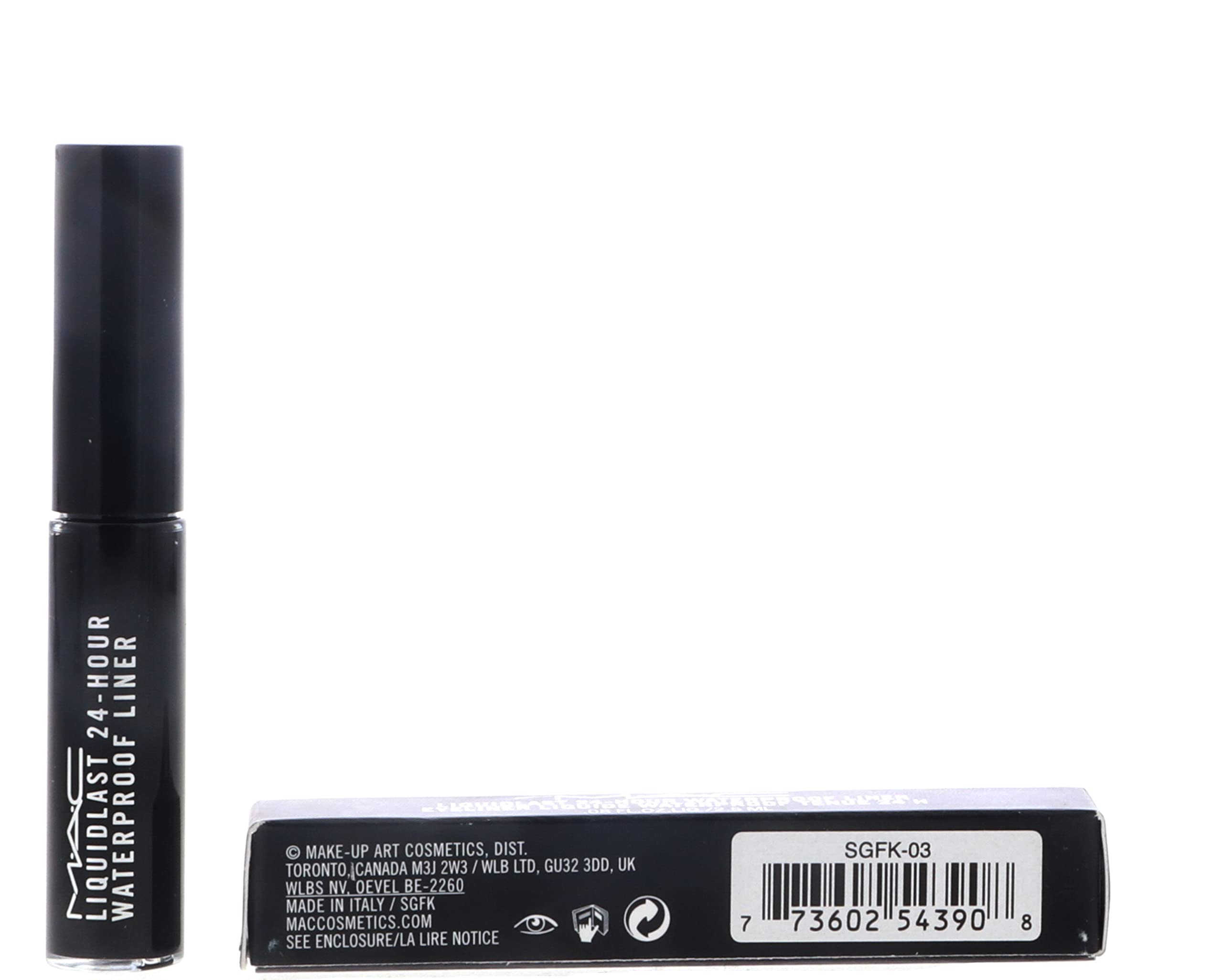 MAC Liquidlast Liner Point Black full-size bottle, no box, ready for long-wear looks.