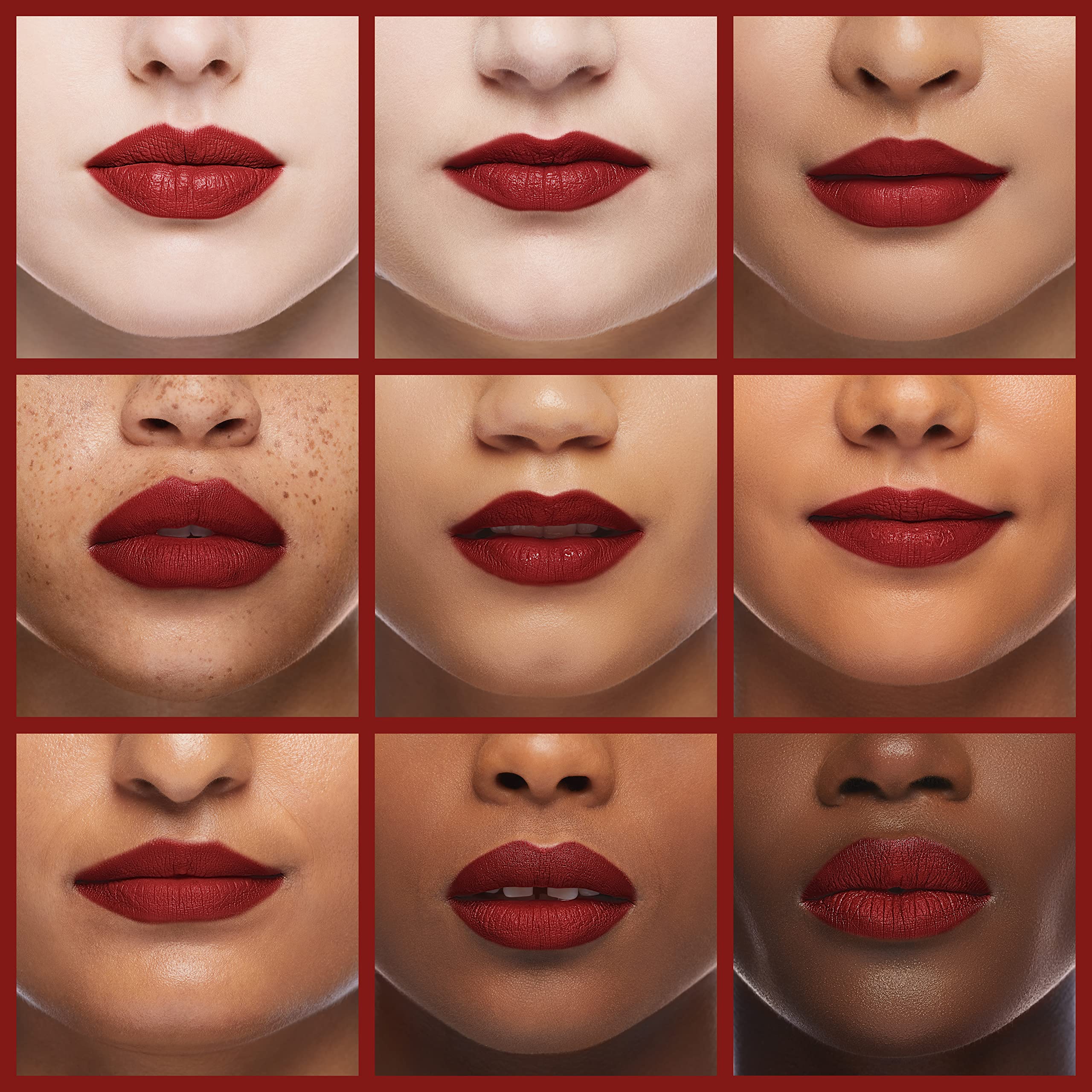 MAC Matte Lipstick 612 Russian Red closeup highlights creamy texture and depth