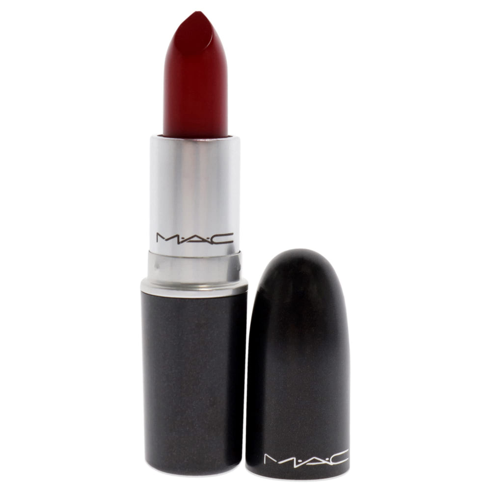 MAC Matte Lipstick 612 Russian Red swatch reveals rich pigment with velvety matte finish