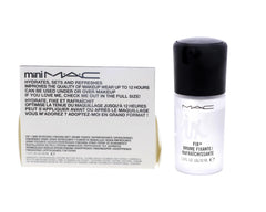 MAC Prep and Prime Fix Plus mini mist application shows refreshing hydration for makeup.