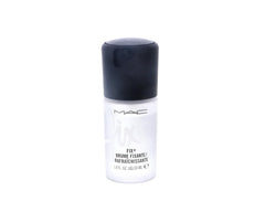 MAC Prep and Prime Fix Plus mini packaging shot emphasizes unboxed, travel-friendly design.