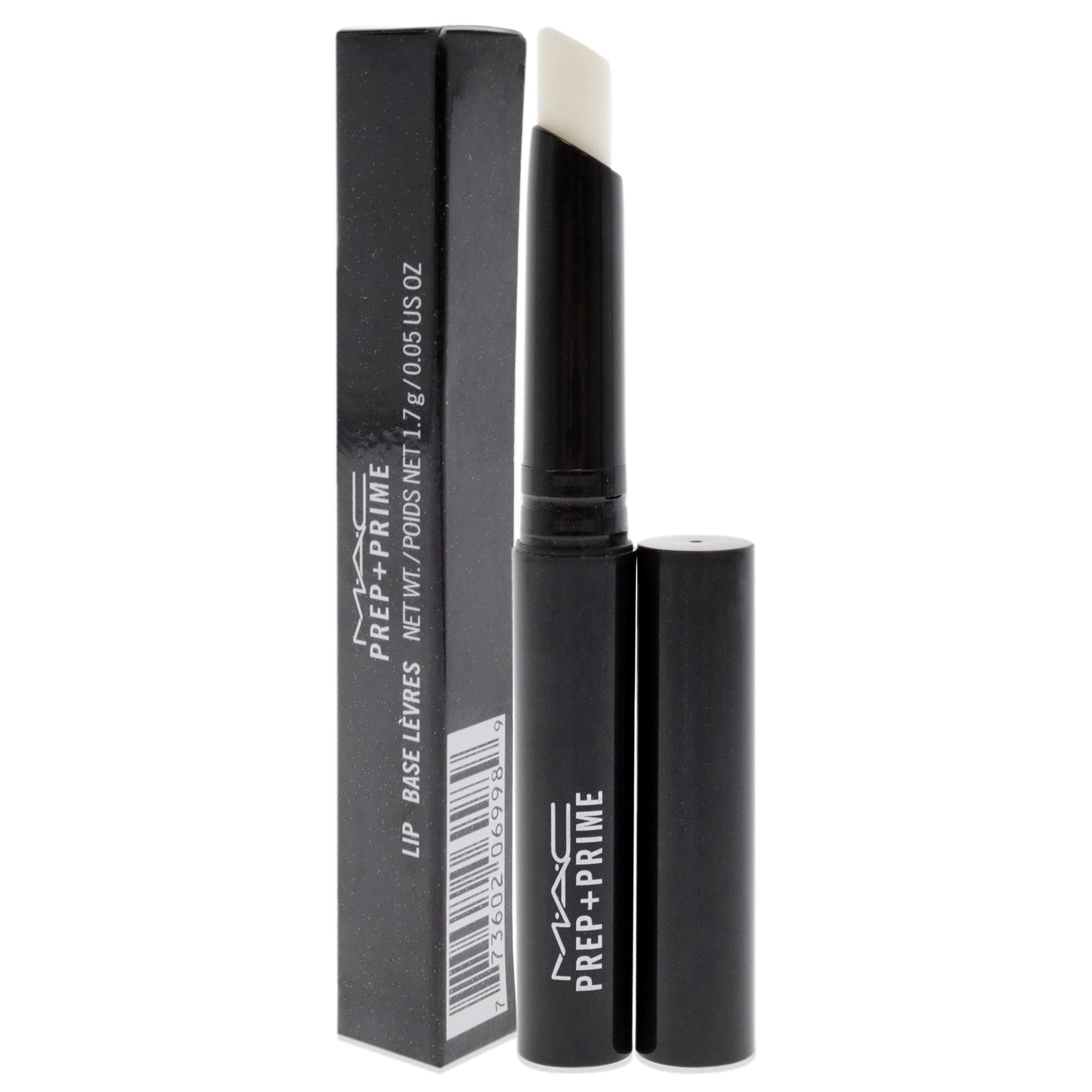 MAC Prep + Prime Lip in-use demonstrates lips prepped for smoother lipstick application.