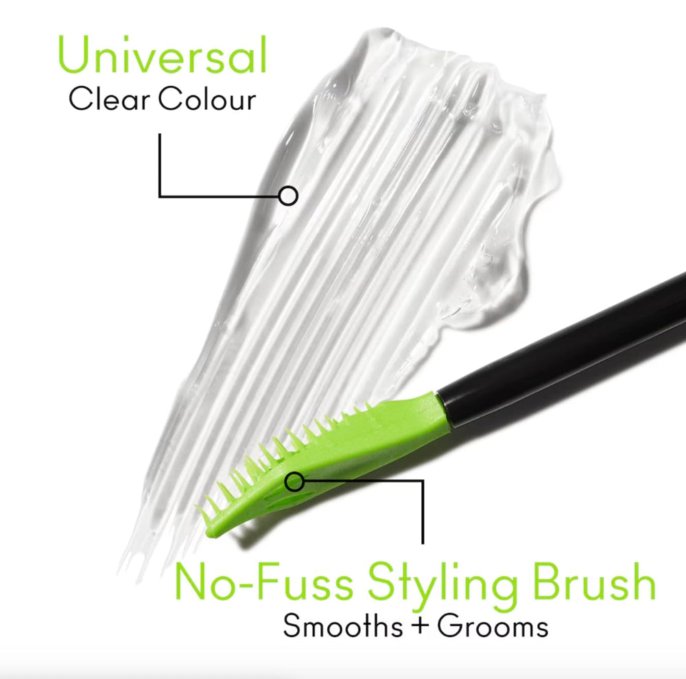 MAC Pro Locked Brow Gel Clear applied on brows for up to 12-hour flexible hold