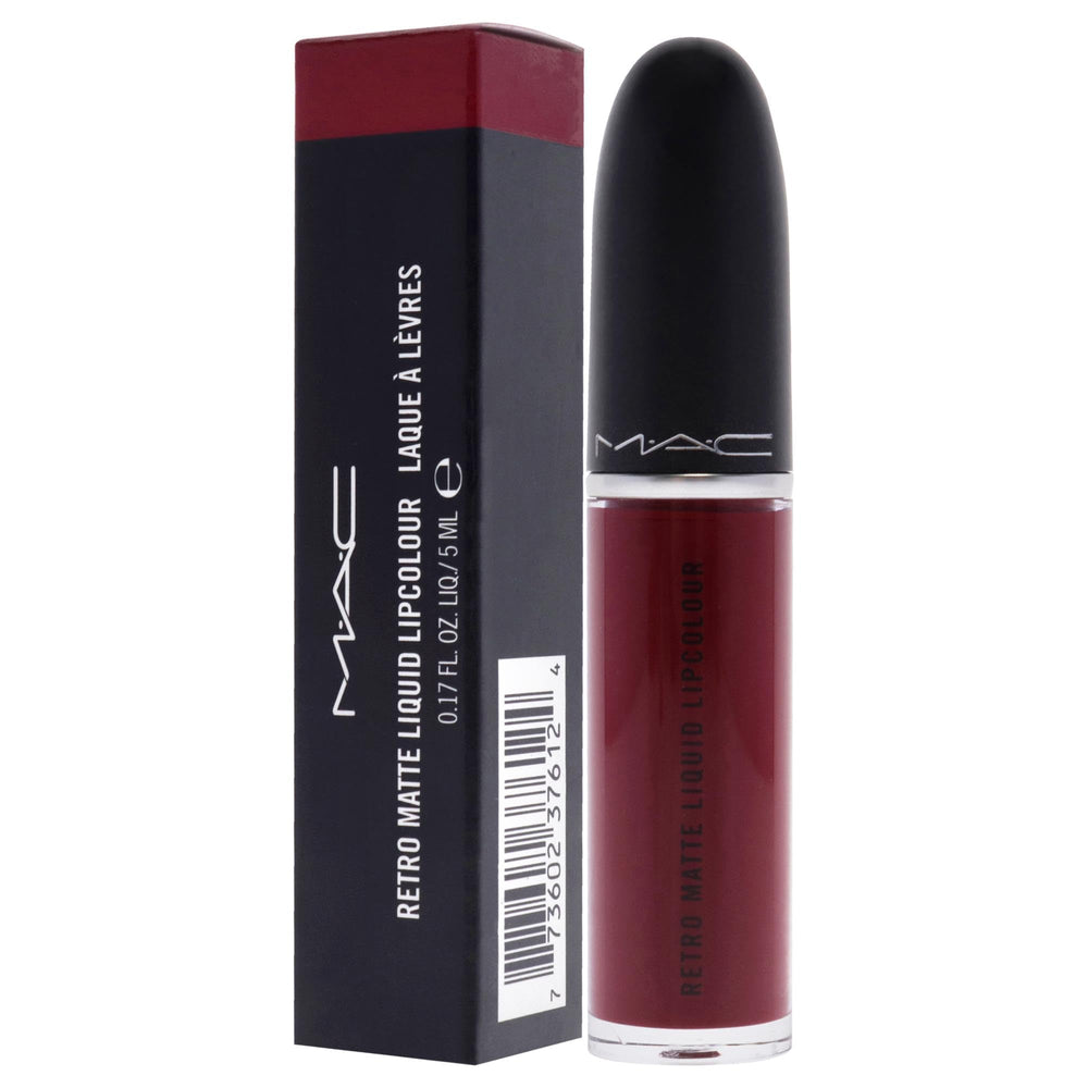 MAC Retro Matte packaging closeup highlights premium quality and shade name readability.