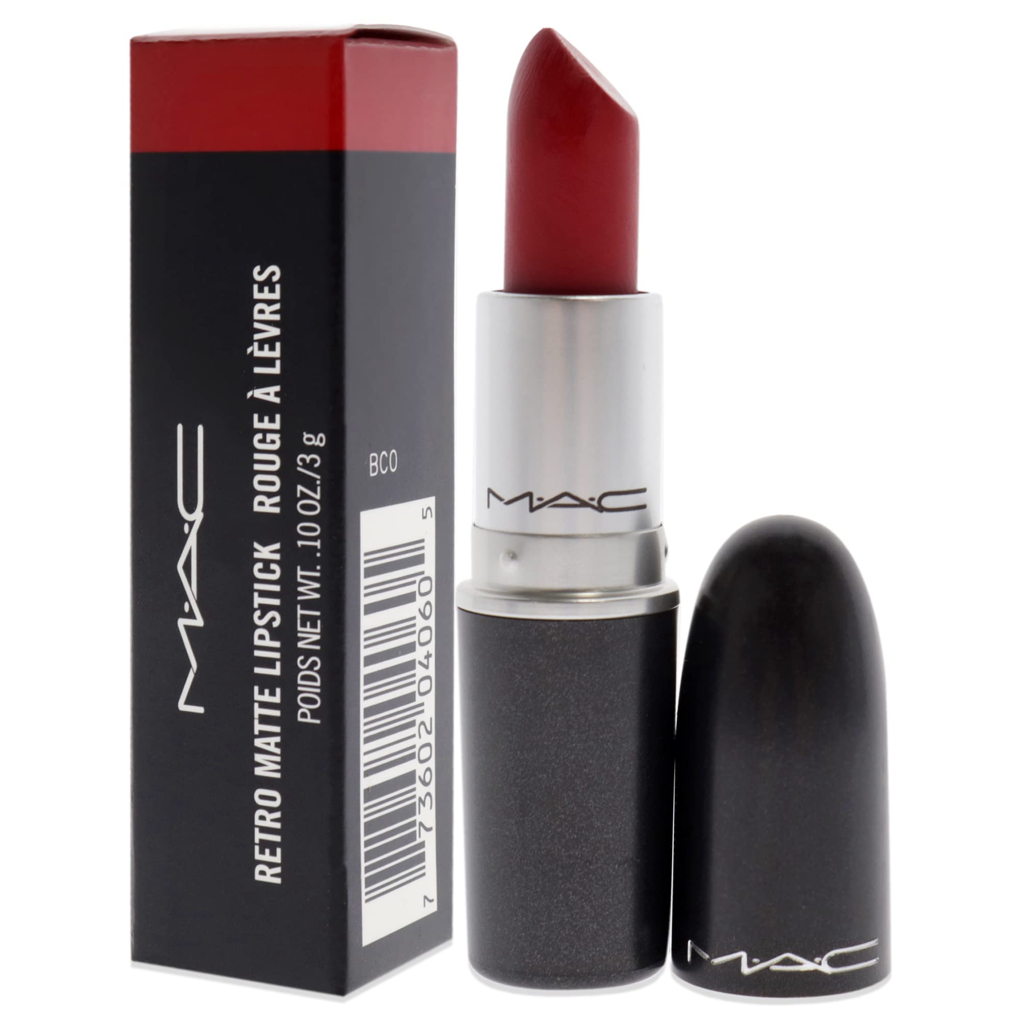 MAC Ruby Woo packaging image featuring sleek tube for easy application