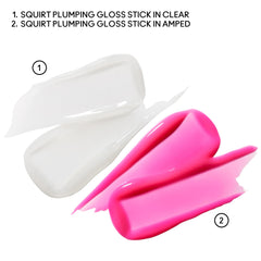 MAC Squirt gloss-stick on lip wear shows glossy color and plump look.