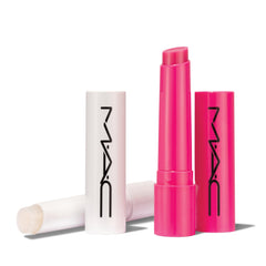 MAC Squirt gloss-stick tube application demonstrates smooth glide for effortless color.