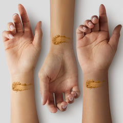 MAC Studio Fix Powder Foundation application brush demonstrating buildable coverage and oil control