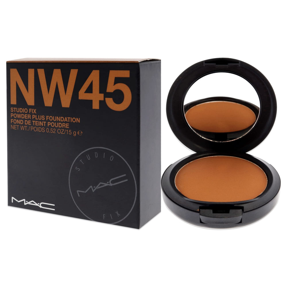 MAC Studio Fix Powder Foundation NW45 silky texture swirls on skin for subtle coverage