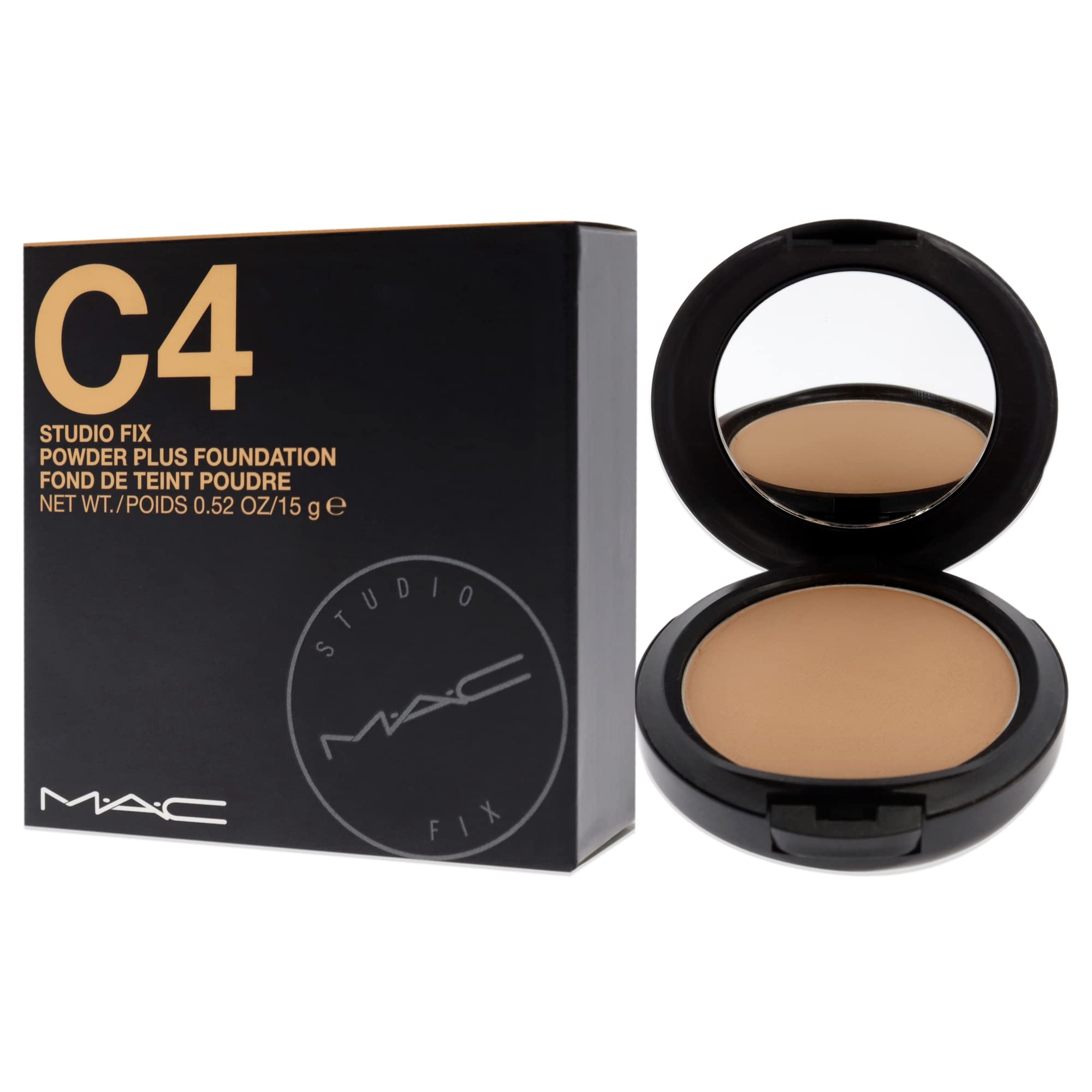 MAC Studio Fix Powder Plus Foundation C4 color-true wear with minimal fading.