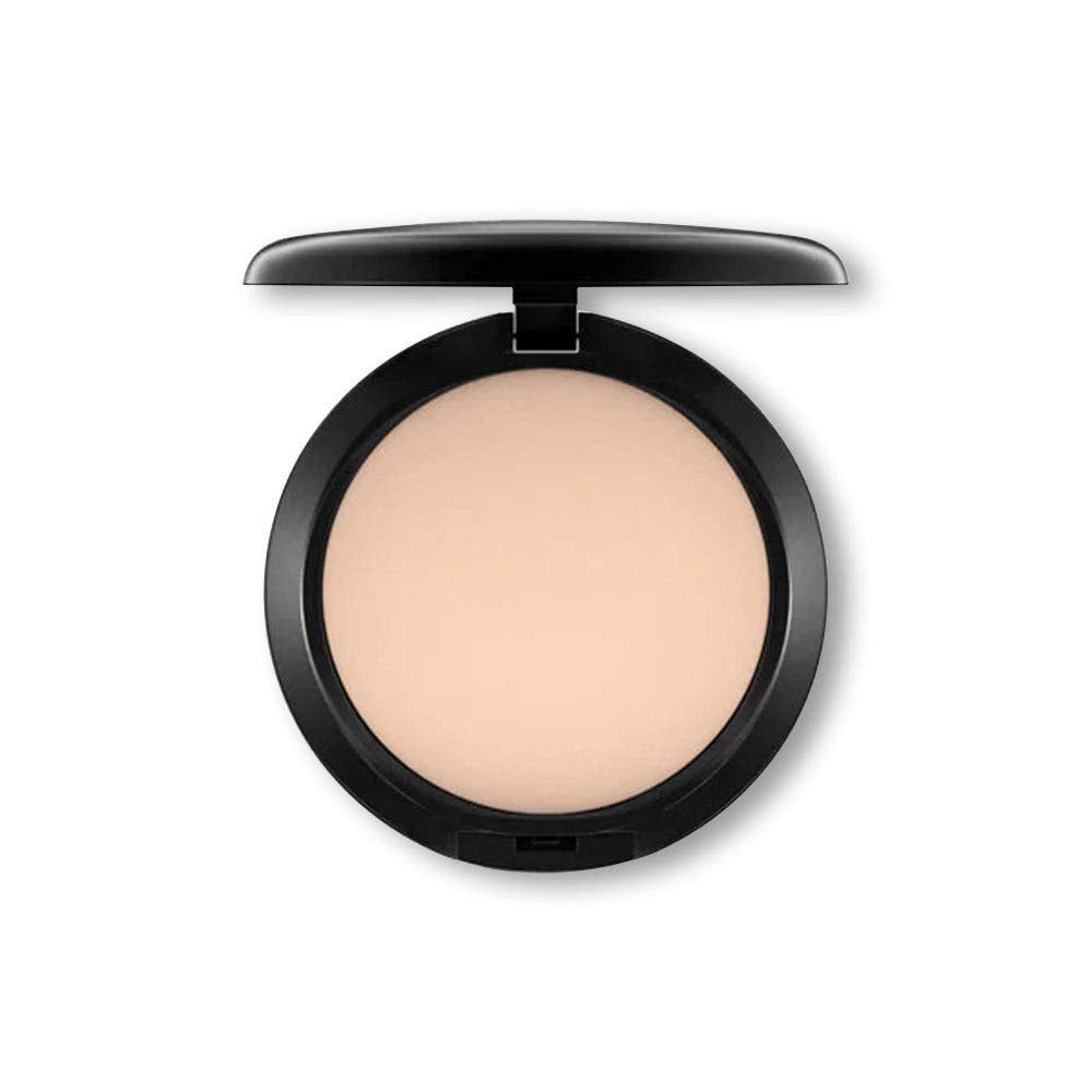 MAC Studio Fix Powder Plus Foundation NC15 compact open for long-wear, matte finish.