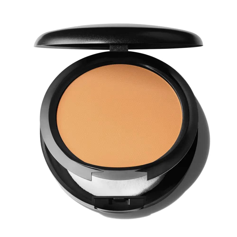 MAC Studio Fix Powder Plus Foundation NC44-5 compact swatch for matte coverage and long-wearing finish